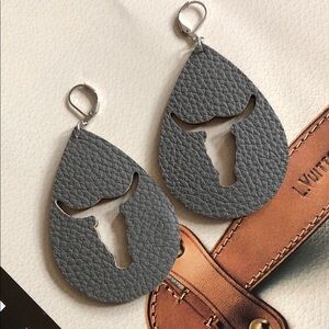 Bull Skull Dangle Earrings Hand Made by Me